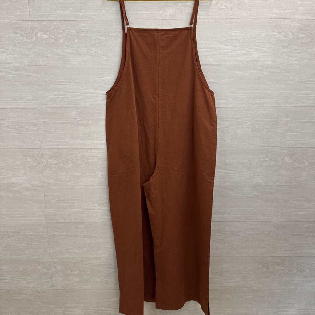 Rust Wide Leg Overalls Large