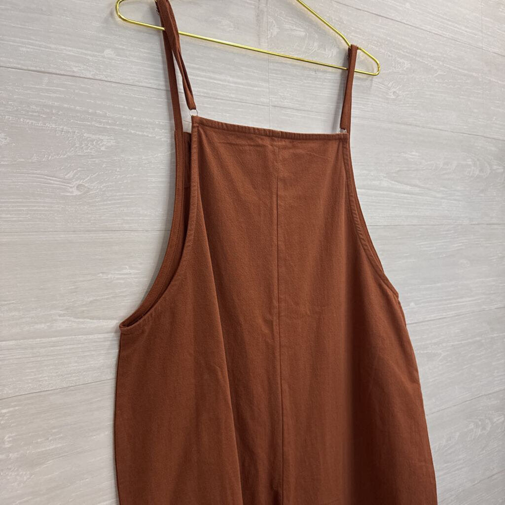 Rust Wide Leg Overalls Large