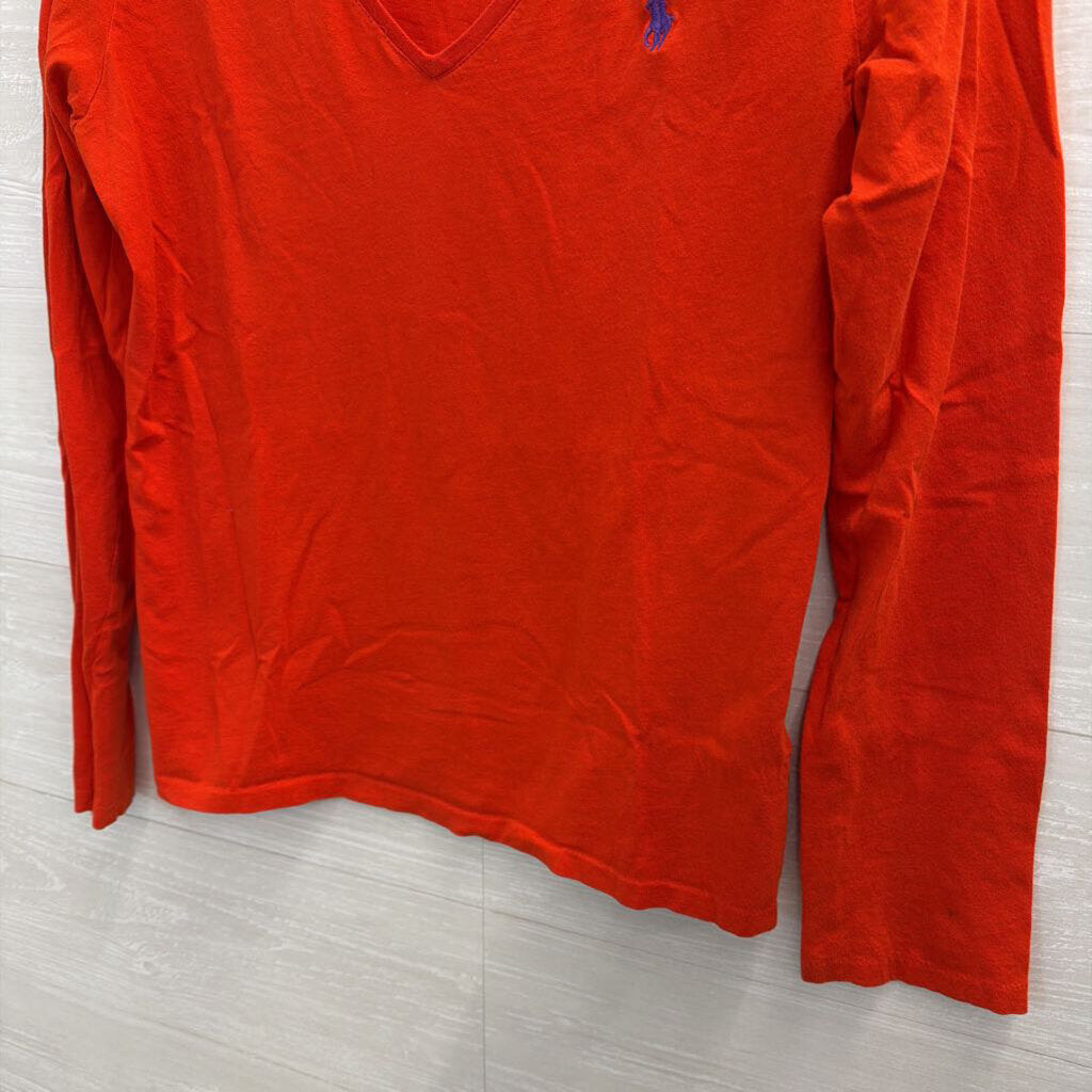 Polo Ralph Lauren Red V-Neck T-shirt Large