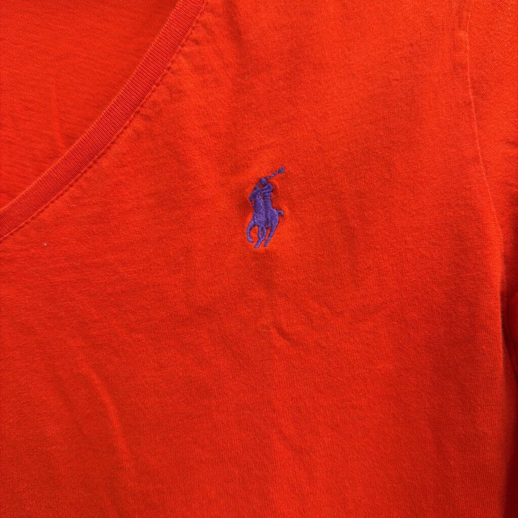 Polo Ralph Lauren Red V-Neck T-shirt Large