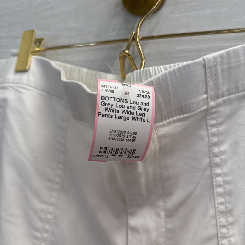 Lou and Grey White Wide Leg Pants Large