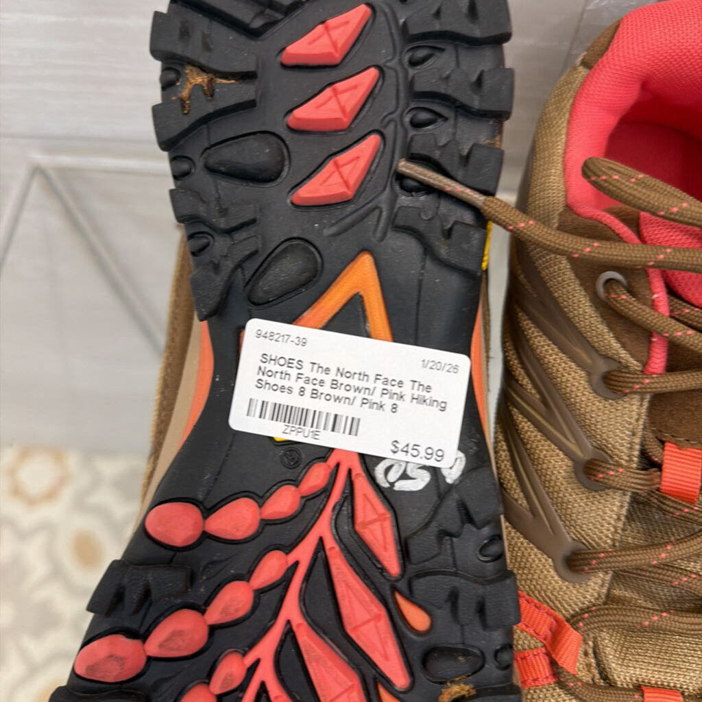 The North Face Brown/ Pink Hiking Shoes 8