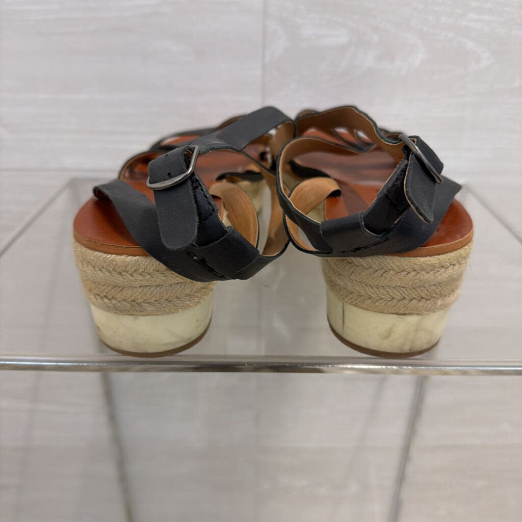 Lucky Brand Black Jenepper Espadrille Platform Sandals 9