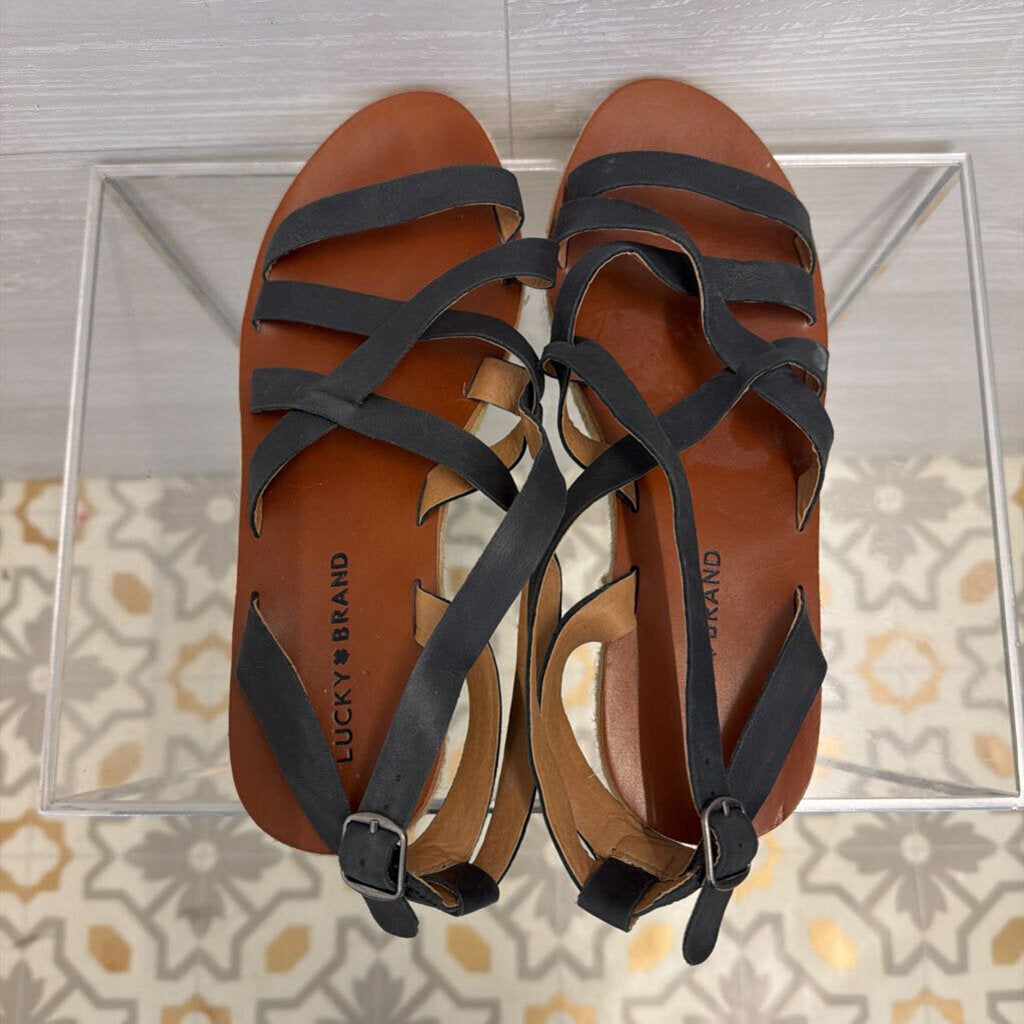 Lucky Brand Black Jenepper Espadrille Platform Sandals 9