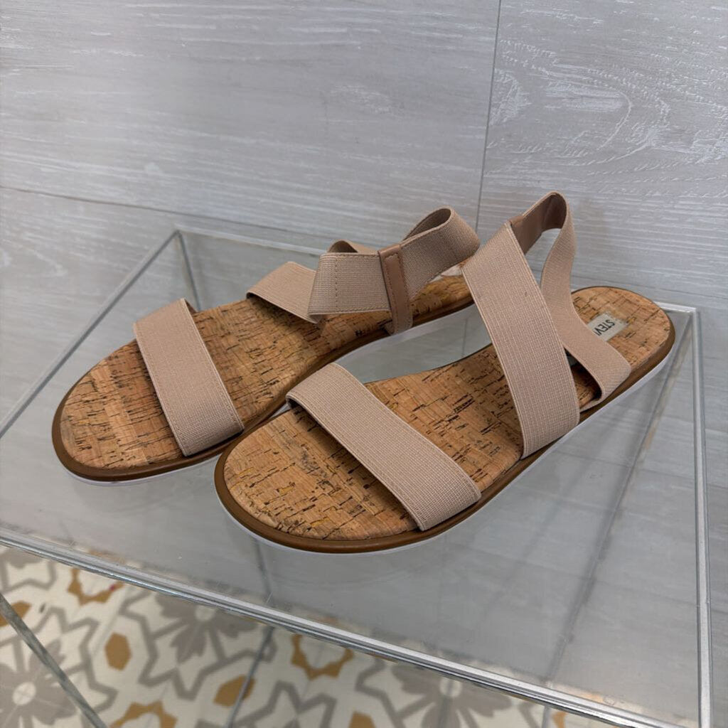 Steve Madden Beige Elastic Strappy Sandals 9