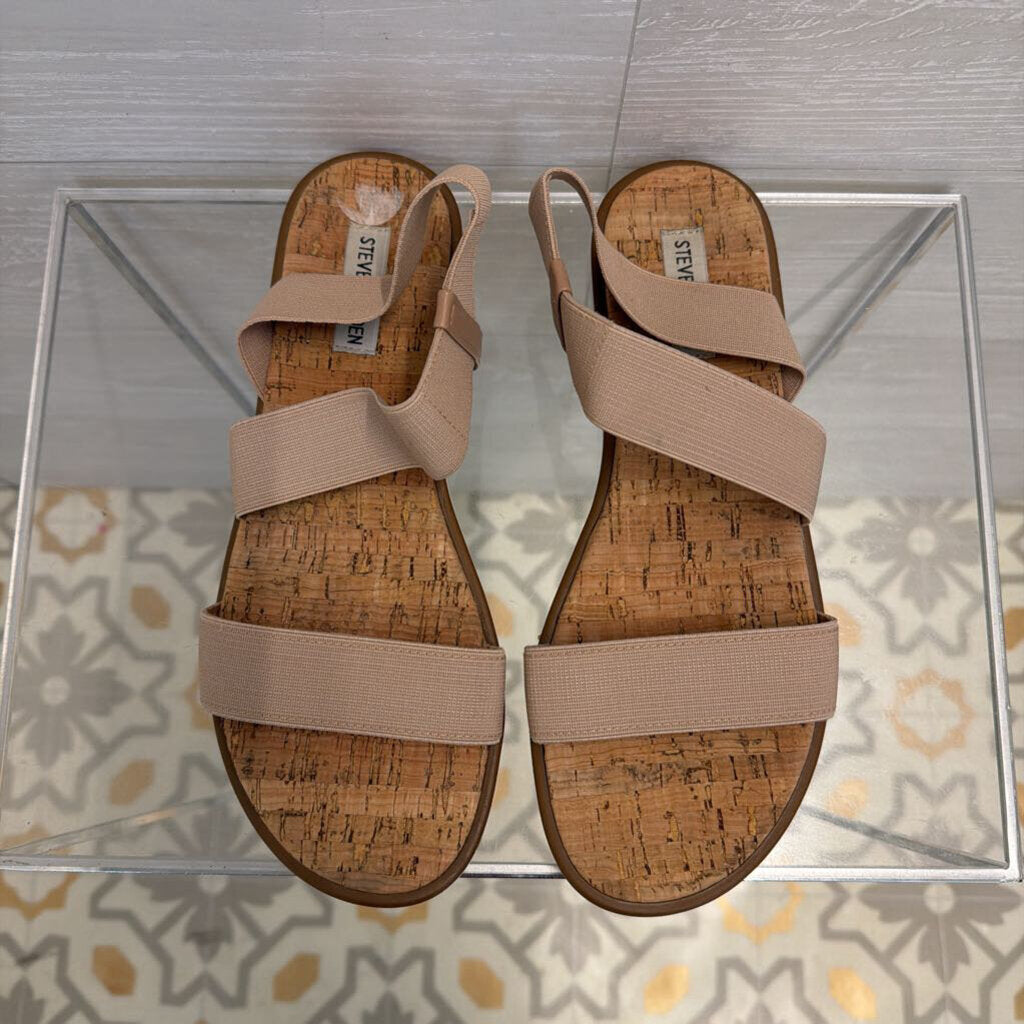 Steve Madden Beige Elastic Strappy Sandals 9