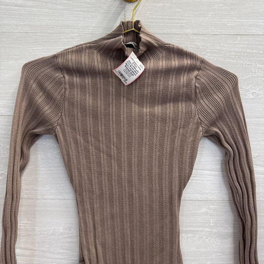 Abercrombie and Fitch Brown Mock Neck Long Sleeve Bodysuit Small