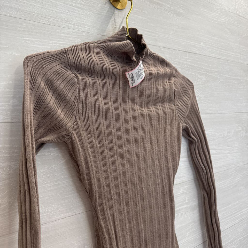 Abercrombie and Fitch Brown Mock Neck Long Sleeve Bodysuit Small