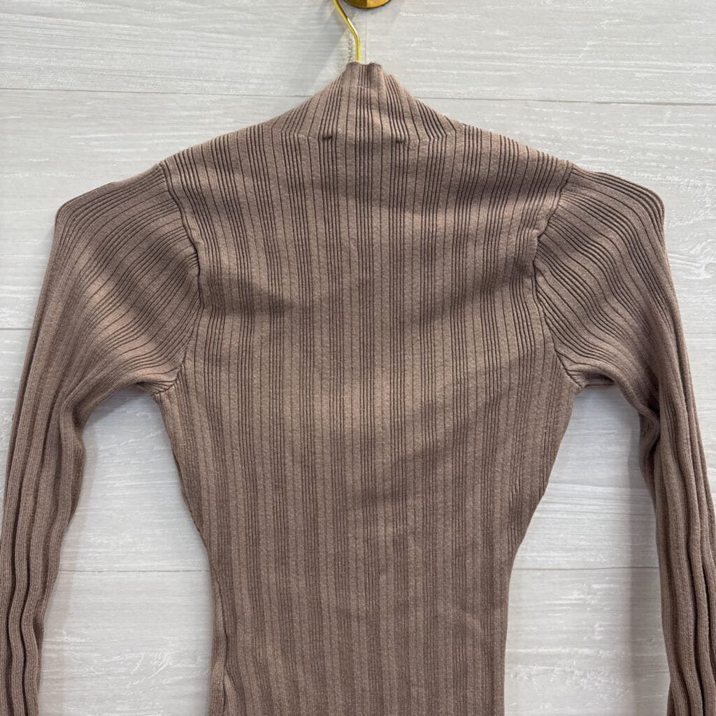 Abercrombie and Fitch Brown Mock Neck Long Sleeve Bodysuit Small