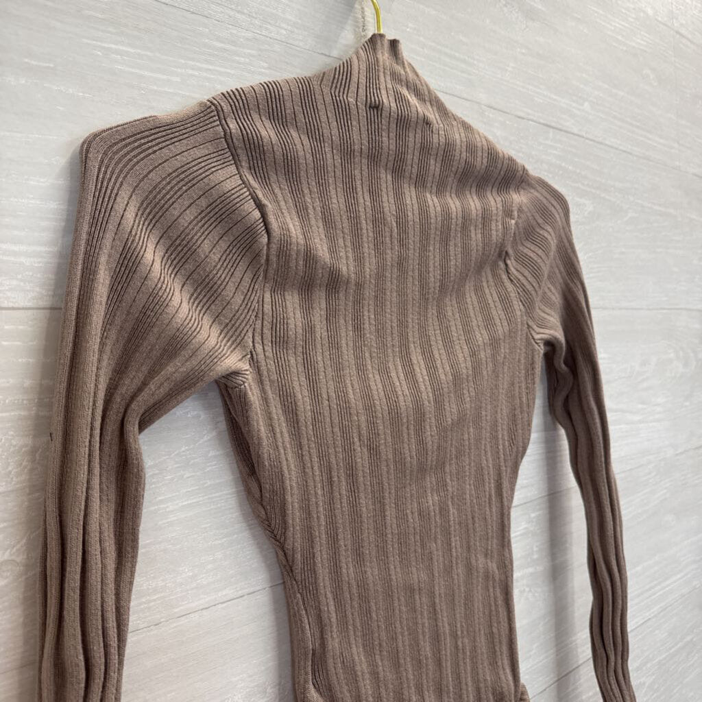 Abercrombie and Fitch Brown Mock Neck Long Sleeve Bodysuit Small