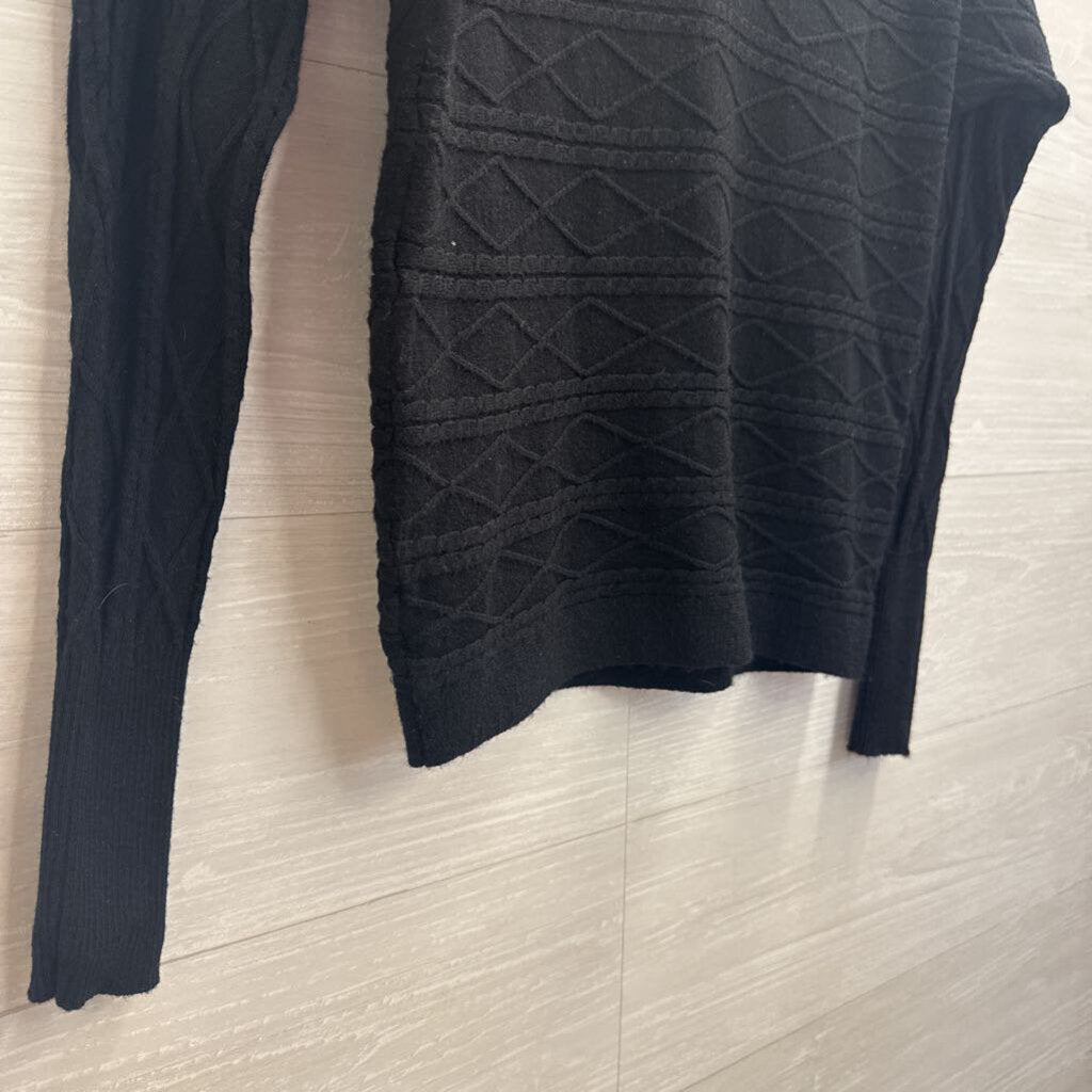 Truth Black Knit Print Long Sleeve Top Extra Small