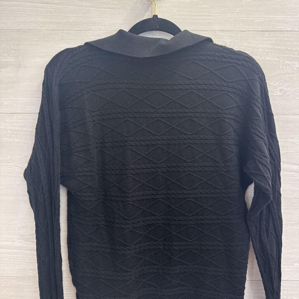 Truth Black Knit Print Long Sleeve Top Extra Small
