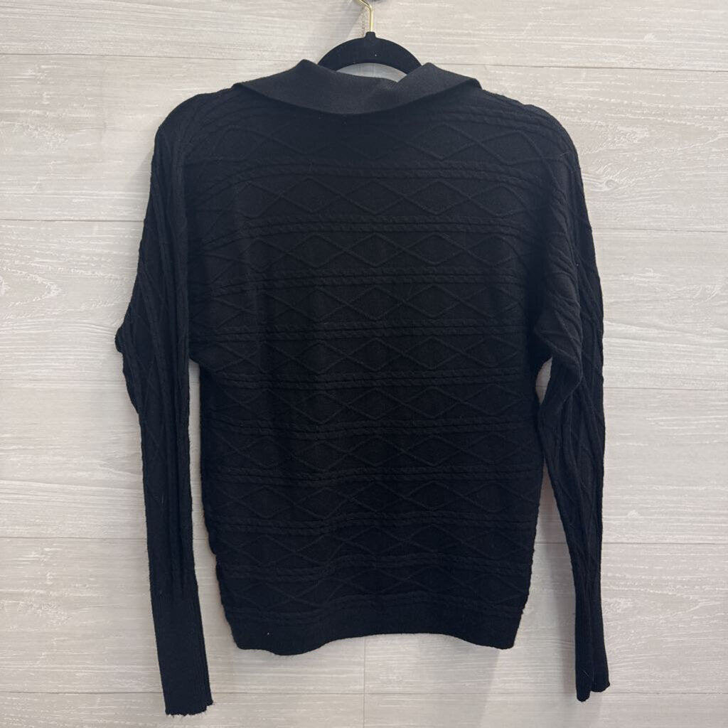Truth Black Knit Print Long Sleeve Top Extra Small