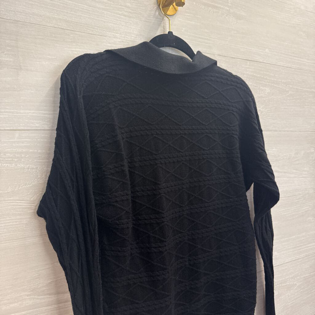 Truth Black Knit Print Long Sleeve Top Extra Small
