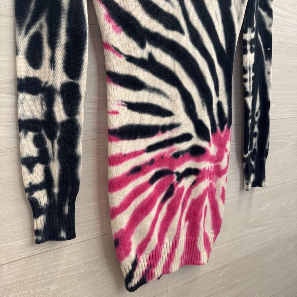 Ser.O.Ya Blue/ White/ Pink Tie Dye Long Sleeve Sweater Dress Extra Small