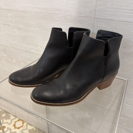 Cole Haan Black Leather Abbot Cutout Ankle Boots 8