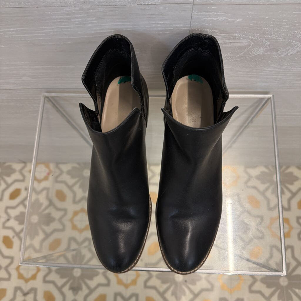 Cole Haan Black Leather Abbot Cutout Ankle Boots 8