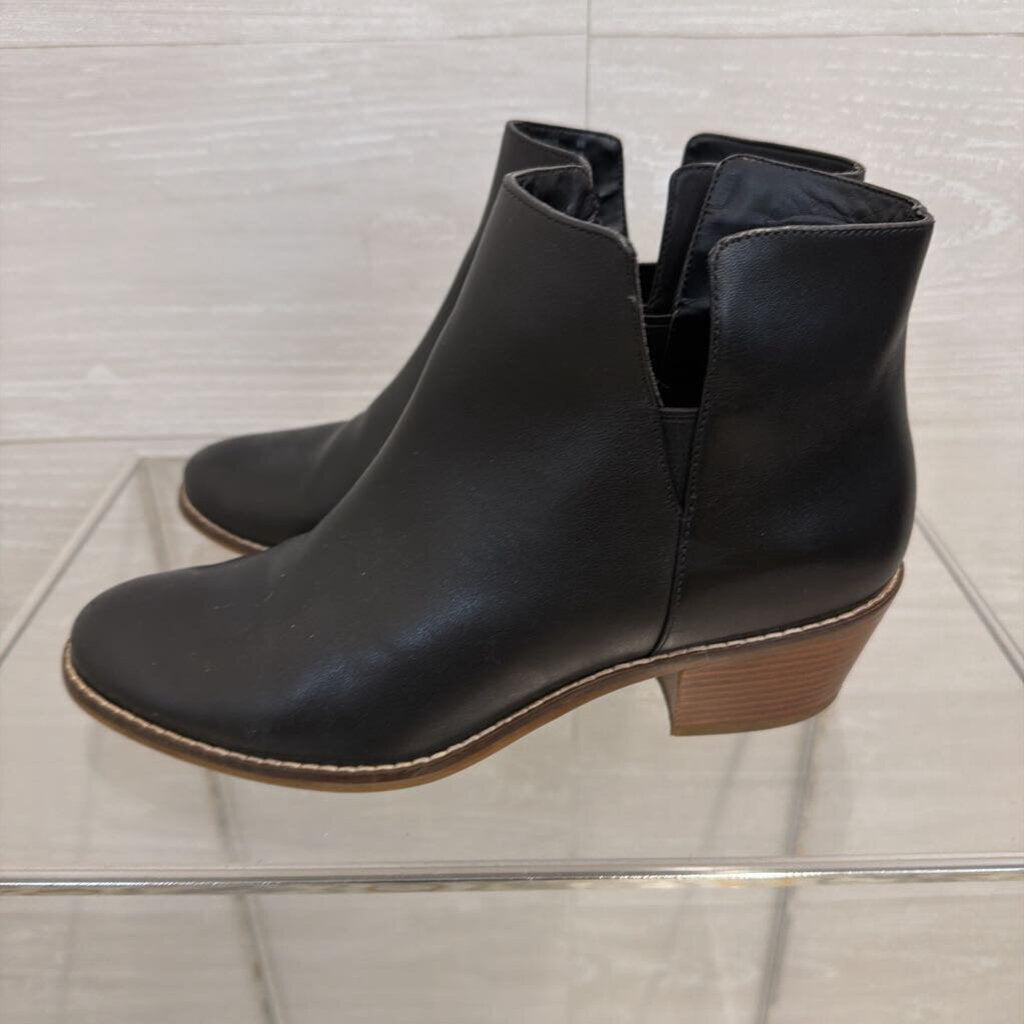 Cole Haan Black Leather Abbot Cutout Ankle Boots 8