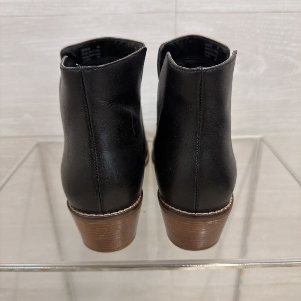 Cole Haan Black Leather Abbot Cutout Ankle Boots 8