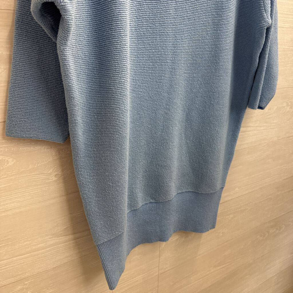 Free People Blue Knit Long Sleeve Slouchy Sweater Dress Small