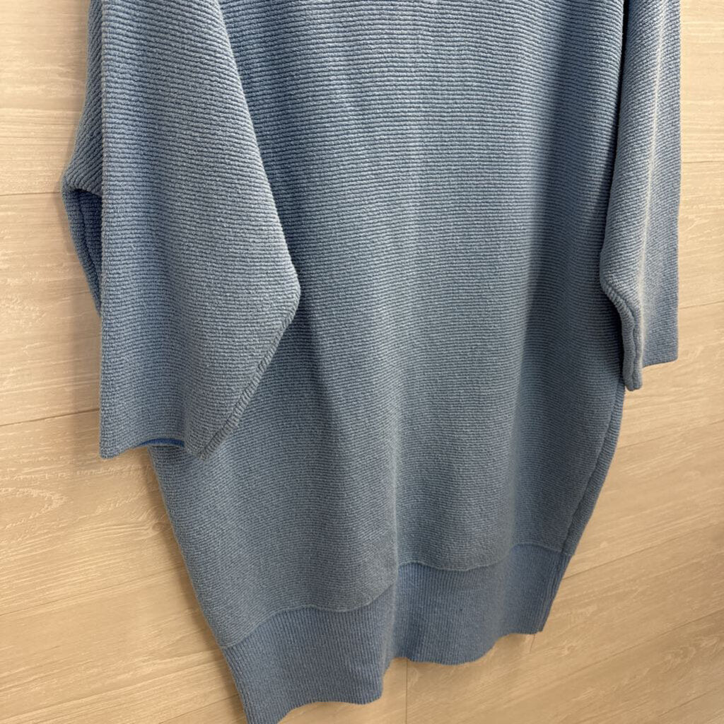 Free People Blue Knit Long Sleeve Slouchy Sweater Dress Small