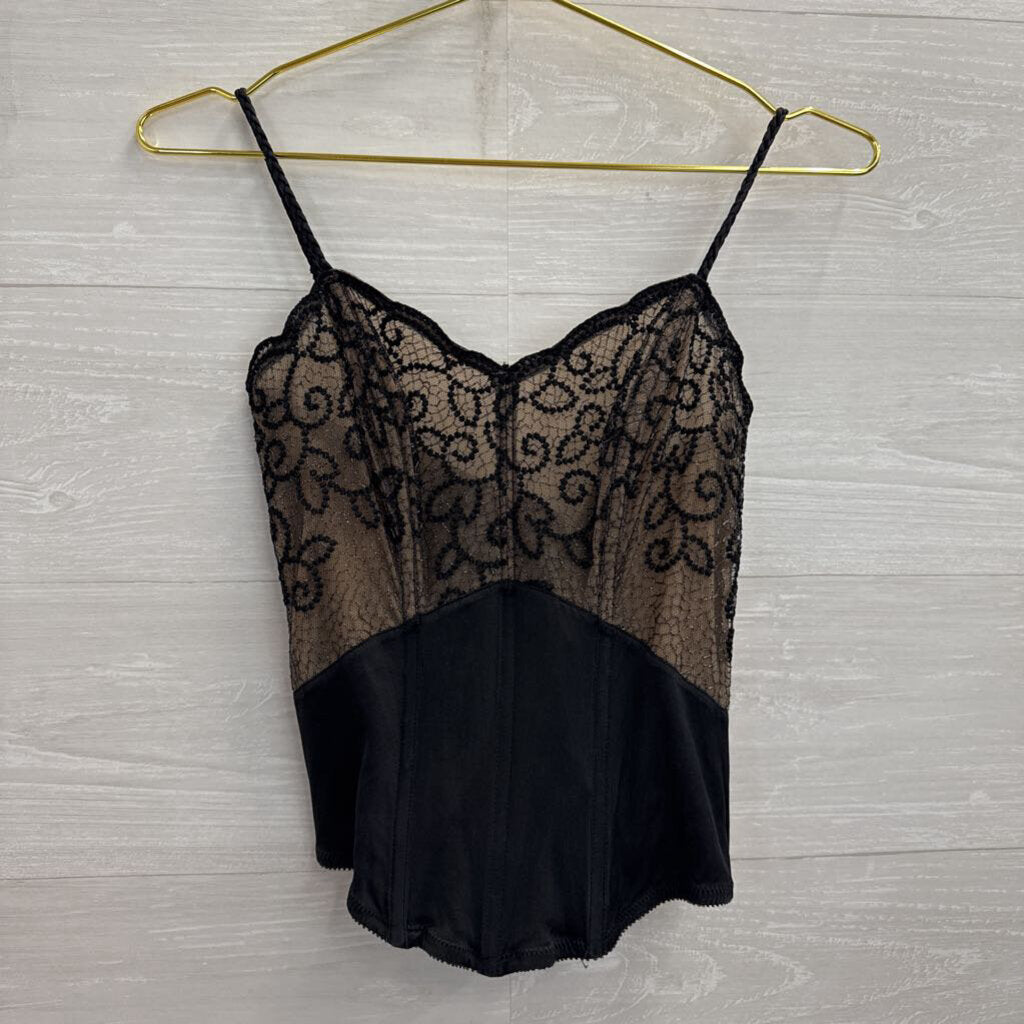 Valentino Black/ Nude Corset Top Small