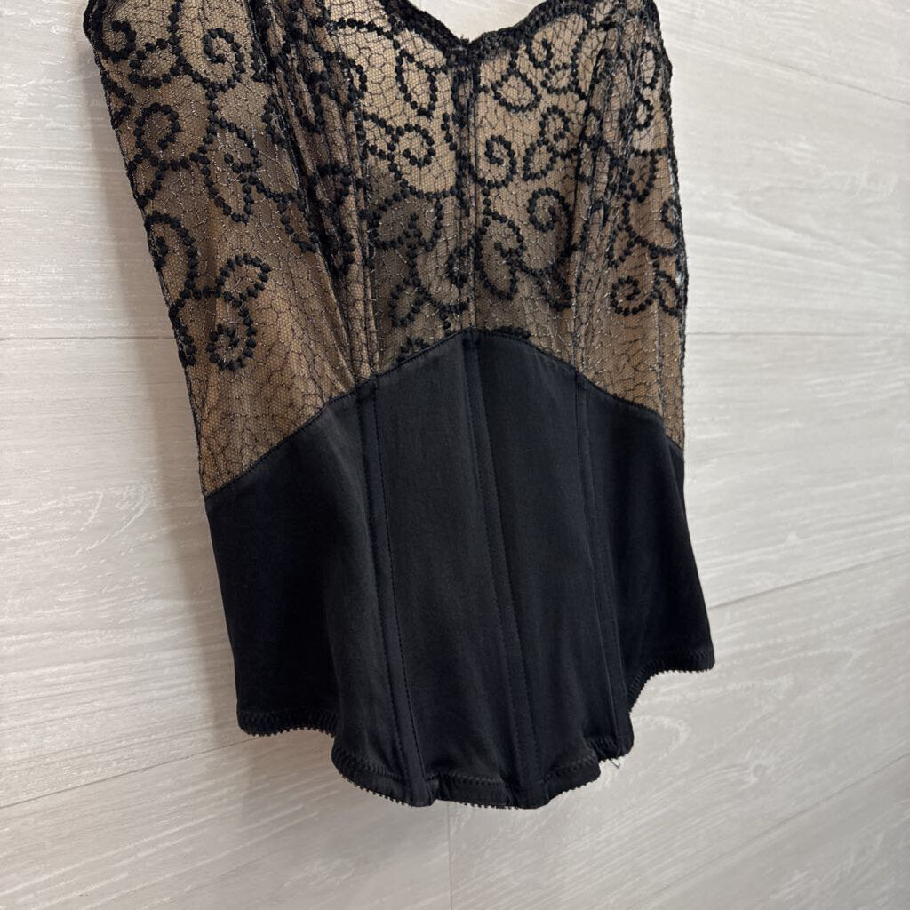 Valentino Black/ Nude Corset Top Small