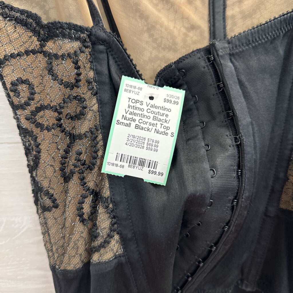 Valentino Black/ Nude Corset Top Small