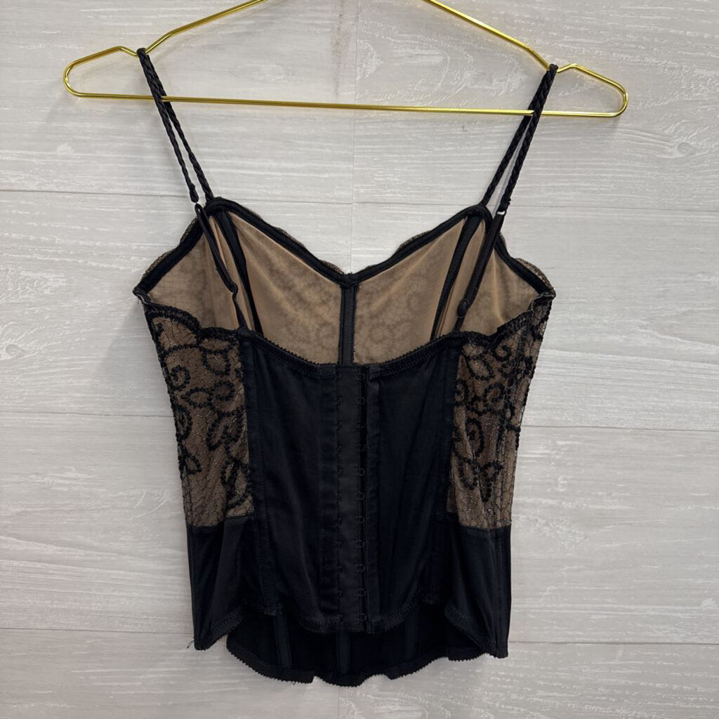 Valentino Black/ Nude Corset Top Small