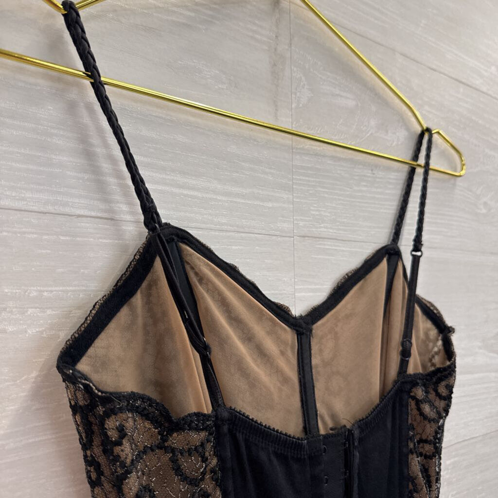 Valentino Black/ Nude Corset Top Small