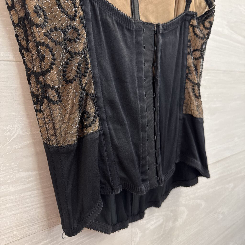 Valentino Black/ Nude Corset Top Small