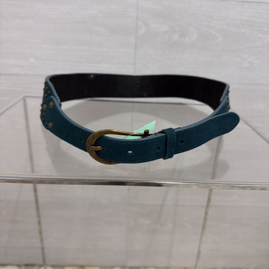 Blue Suede Leather Studded Belt Medium