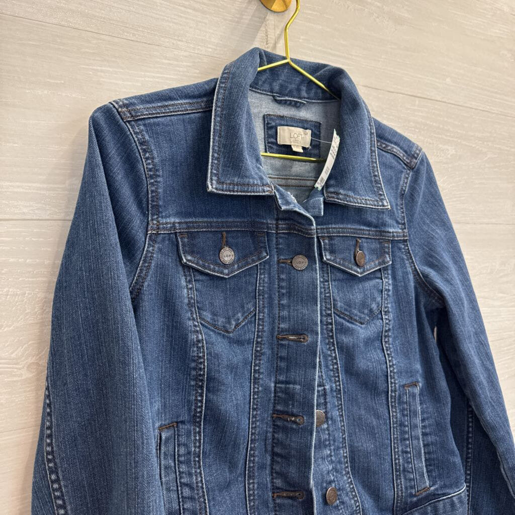 Loft Dark Wash Denim Jacket Small
