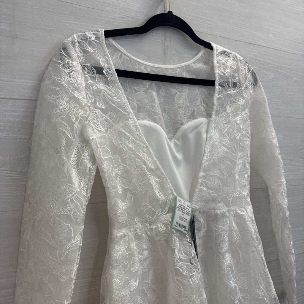 Lulus White Lace Long Sleeve Romper Extra Small