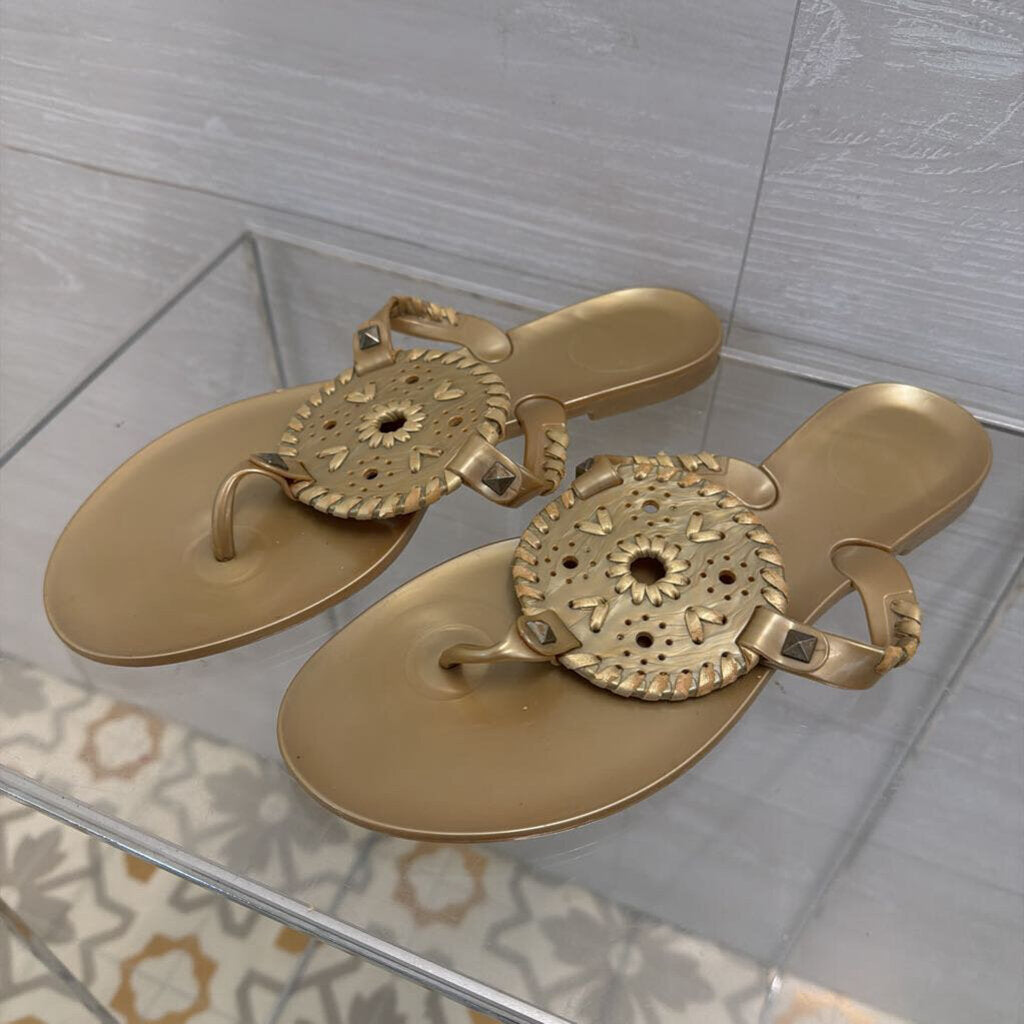 Jack Rogers Gold Jelly Georgica Sandals 7