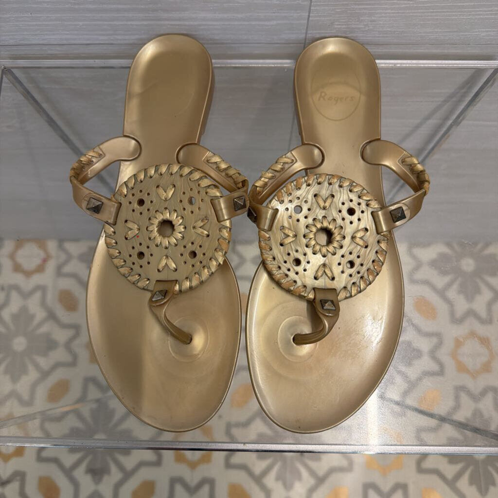 Jack Rogers Gold Jelly Georgica Sandals 7