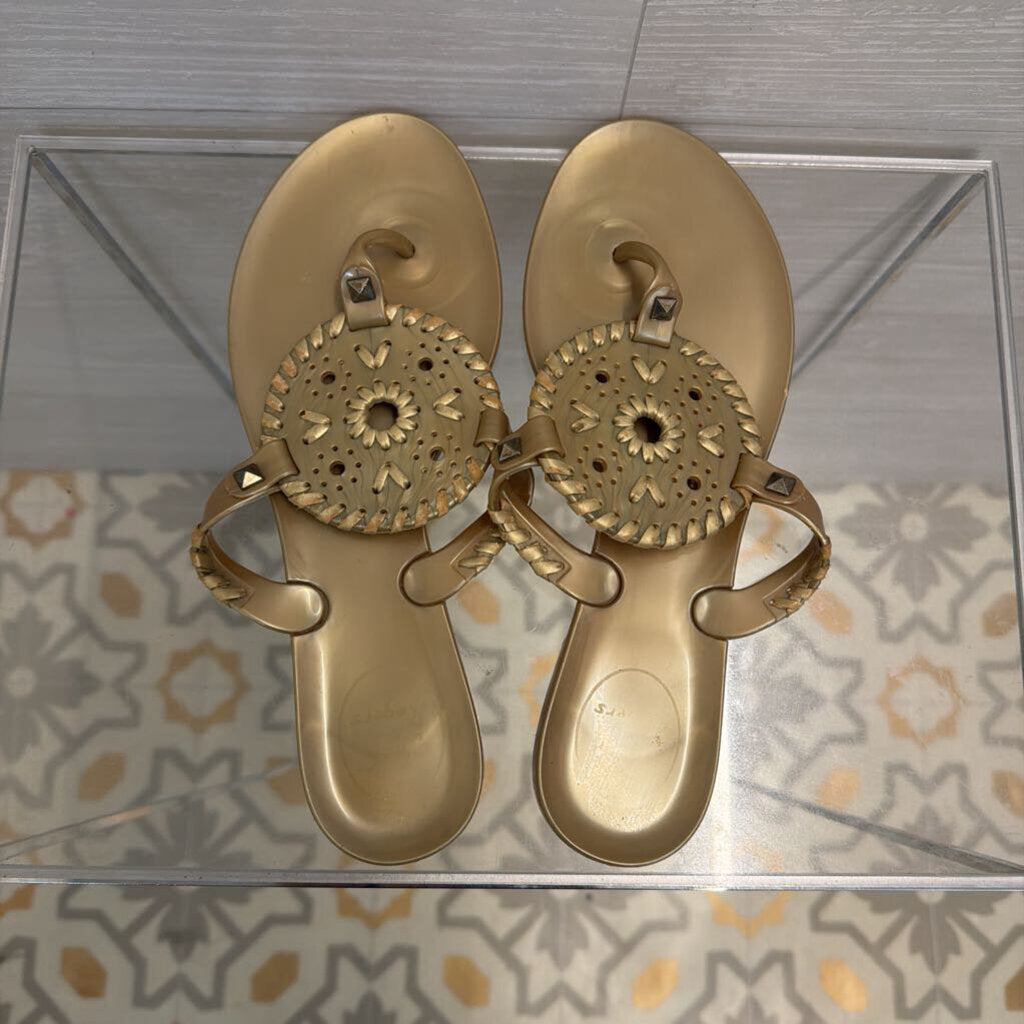 Jack Rogers Gold Jelly Georgica Sandals 7