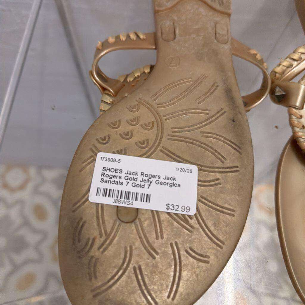 Jack Rogers Gold Jelly Georgica Sandals 7