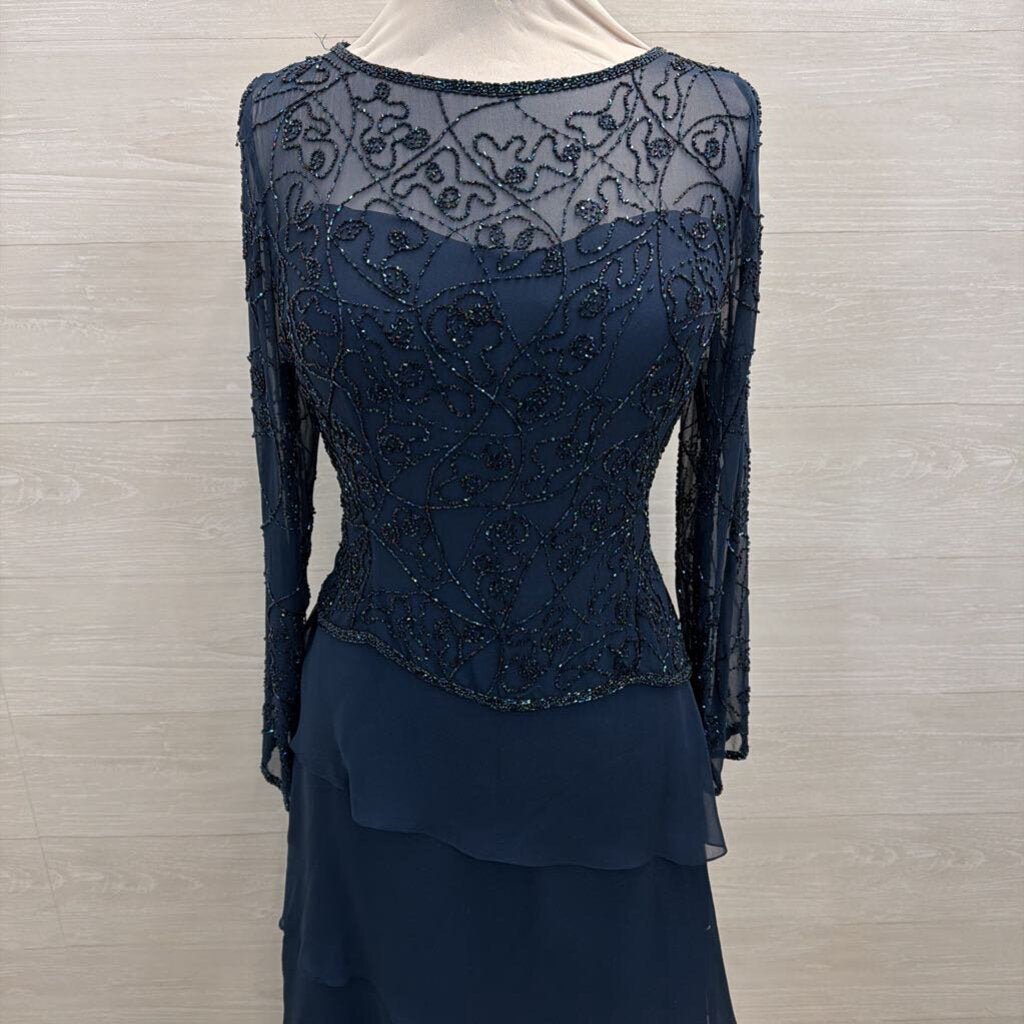Avanti Beaded Top Long Formal Dress 14
