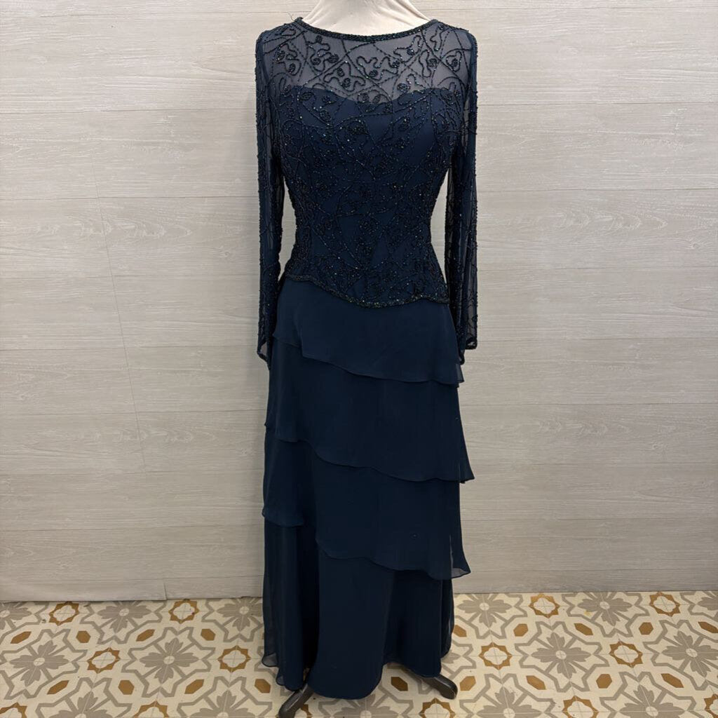 Avanti Beaded Top Long Formal Dress 14