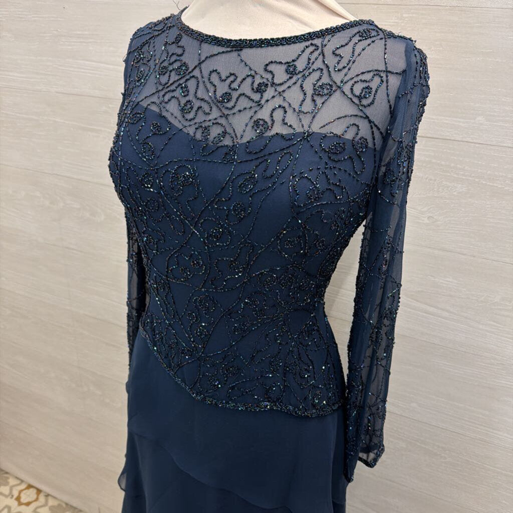 Avanti Beaded Top Long Formal Dress 14