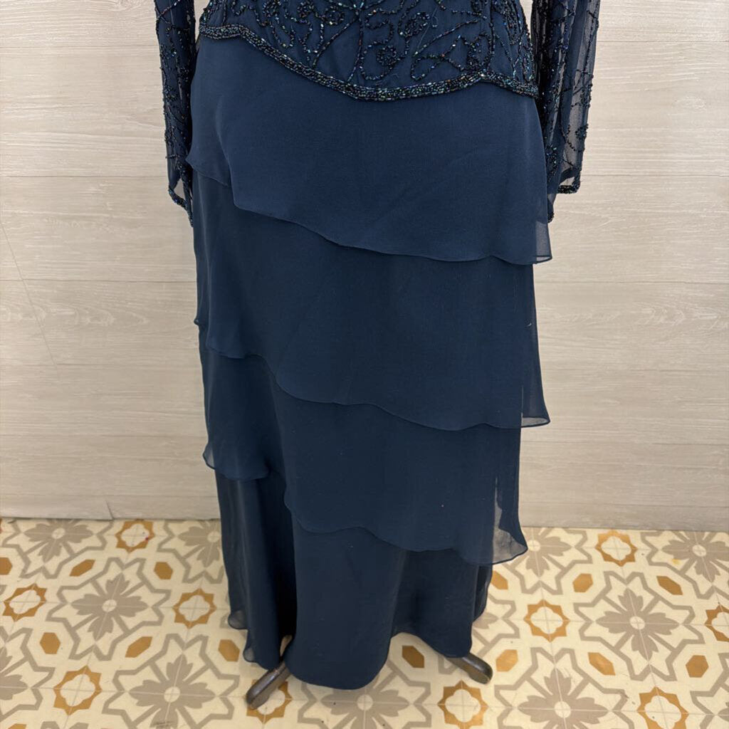 Avanti Beaded Top Long Formal Dress 14