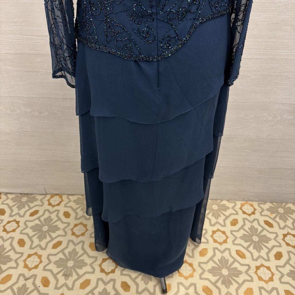 Avanti Beaded Top Long Formal Dress 14