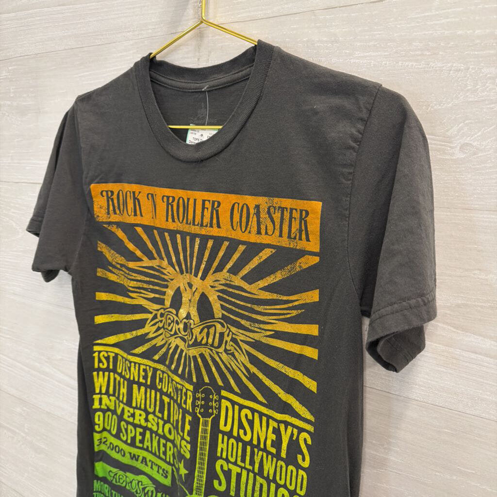 Disney Grey/ Multi Rock N Roller Coaster Short Sleeve Graphic Tee Small