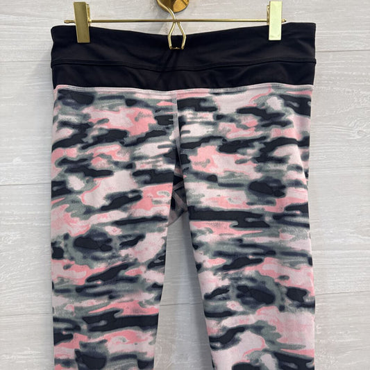 Lululemon Black/ Pink Print Cropped Leggings 6