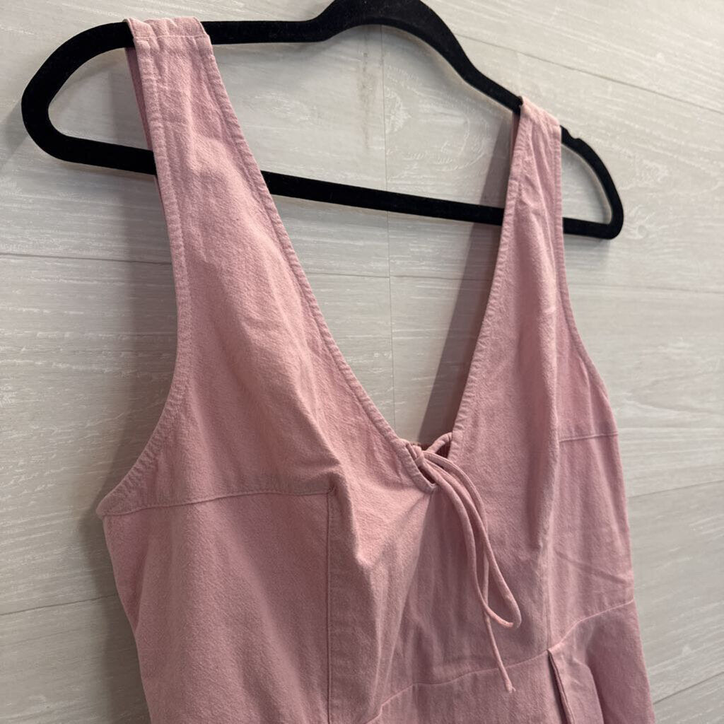 Free People Pink V Neck Tie Front Mika Tank Top Small