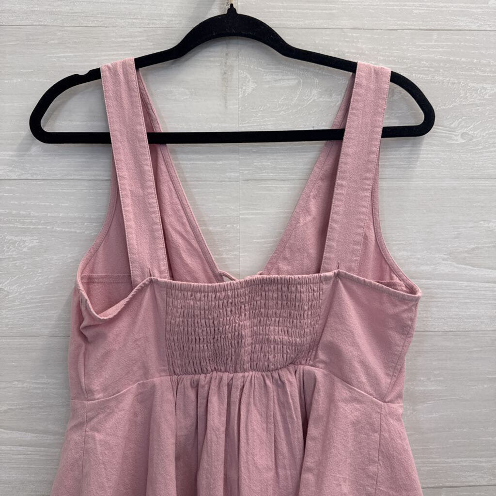 Free People Pink V Neck Tie Front Mika Tank Top Small