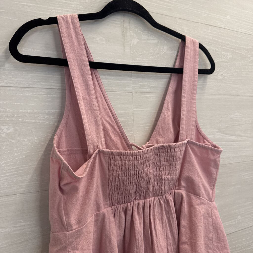 Free People Pink V Neck Tie Front Mika Tank Top Small