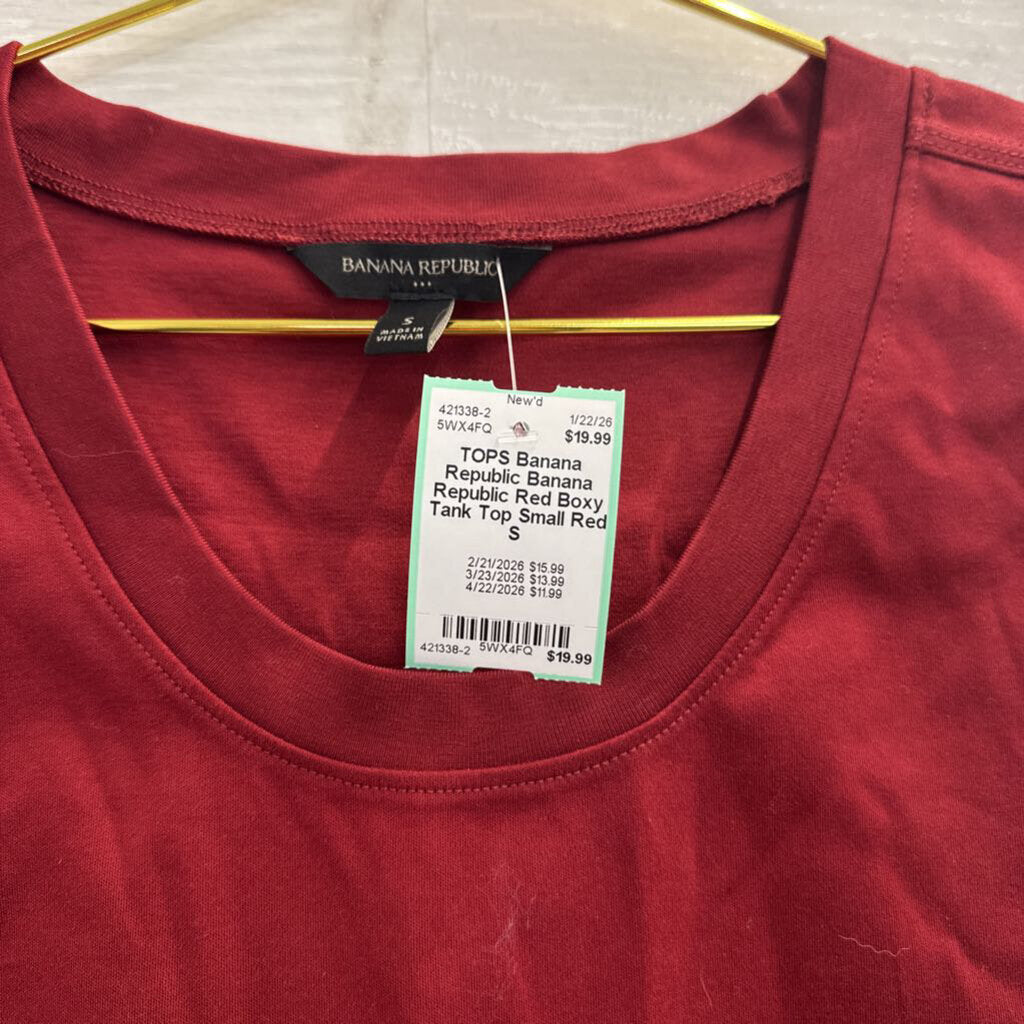 Banana Republic Red Boxy Tank Top Small