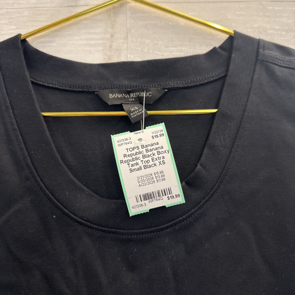 Banana Republic Black Boxy Tank Top Extra Small